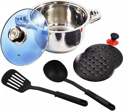 16 pcs, Cookware Set, Dishwasher-safe, Induction-ready, Silver