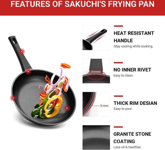 13 Piece Cookware Sets with Non-Stick Coating - Pans for All Heat Sources - Copper