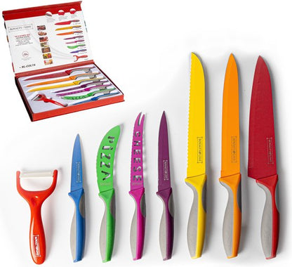 7 pcs, multi-colored, knife set, Royalty Line RL-COL7A