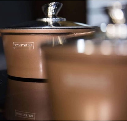 6pc Set Cast Aluminum Cookware Copper, Brown