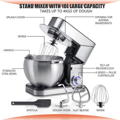 Powerful 2500W Food Processor - Kitchen Mixer XL - Stainless Steel
