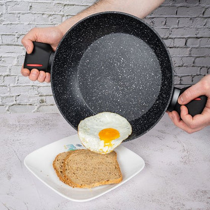 10 pcs, Cookware Set, Marble-coated, Induction-ready, Black, ROYALTYLINE