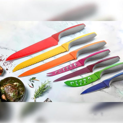 7 pcs, multi-colored, knife set, Royalty Line RL-COL7A
