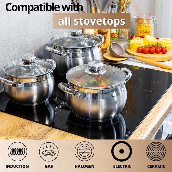 12pcs, cookware set, stainless-steel, Royalty Line