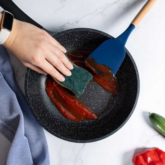 13 Piece Pan Sets with Non-Stick Coating - Pans for All Heat Sources - Blue
