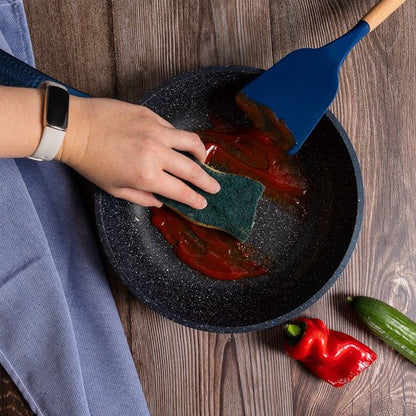 17 pcs, Cookware Set, Marble-coated, Induction-ready, Dark, Blue, ROYALTYLINE