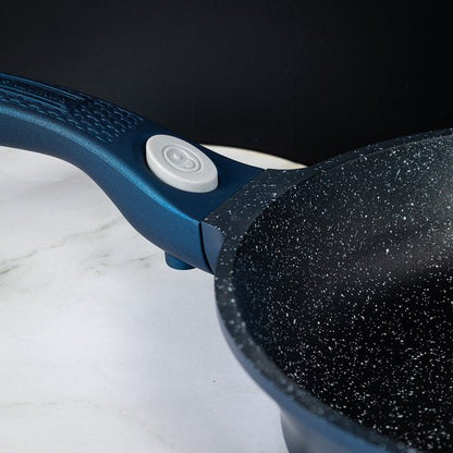 17 pcs, Cookware Set, Marble-coated, Induction-ready, Dark, Blue, ROYALTYLINE