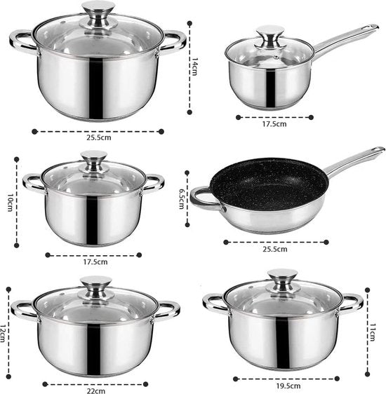 12pcs, cookware set, stainless-steel, Royalty Line