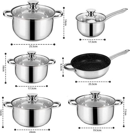 12pcs, cookware set, stainless-steel, Royalty Line