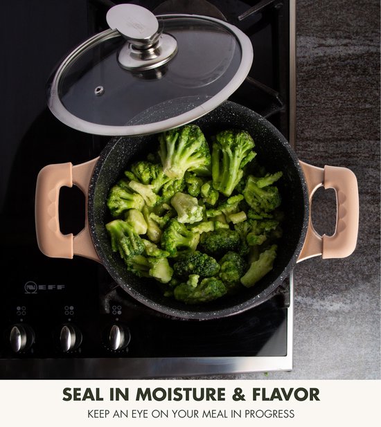 6pc Set Cast Aluminum Cookware Copper, Brown