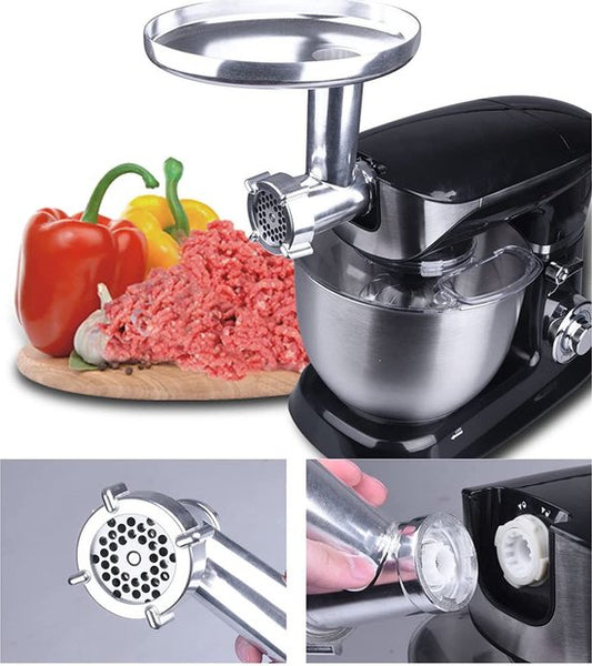 3 in 1 Food Processor - 6.5 L Food Robot - 1900W Food Processor - Kitchen Mixer With Blender & Meat Grinder - Black