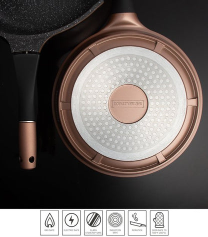 6pc Set Cast Aluminum Cookware Copper, Brown