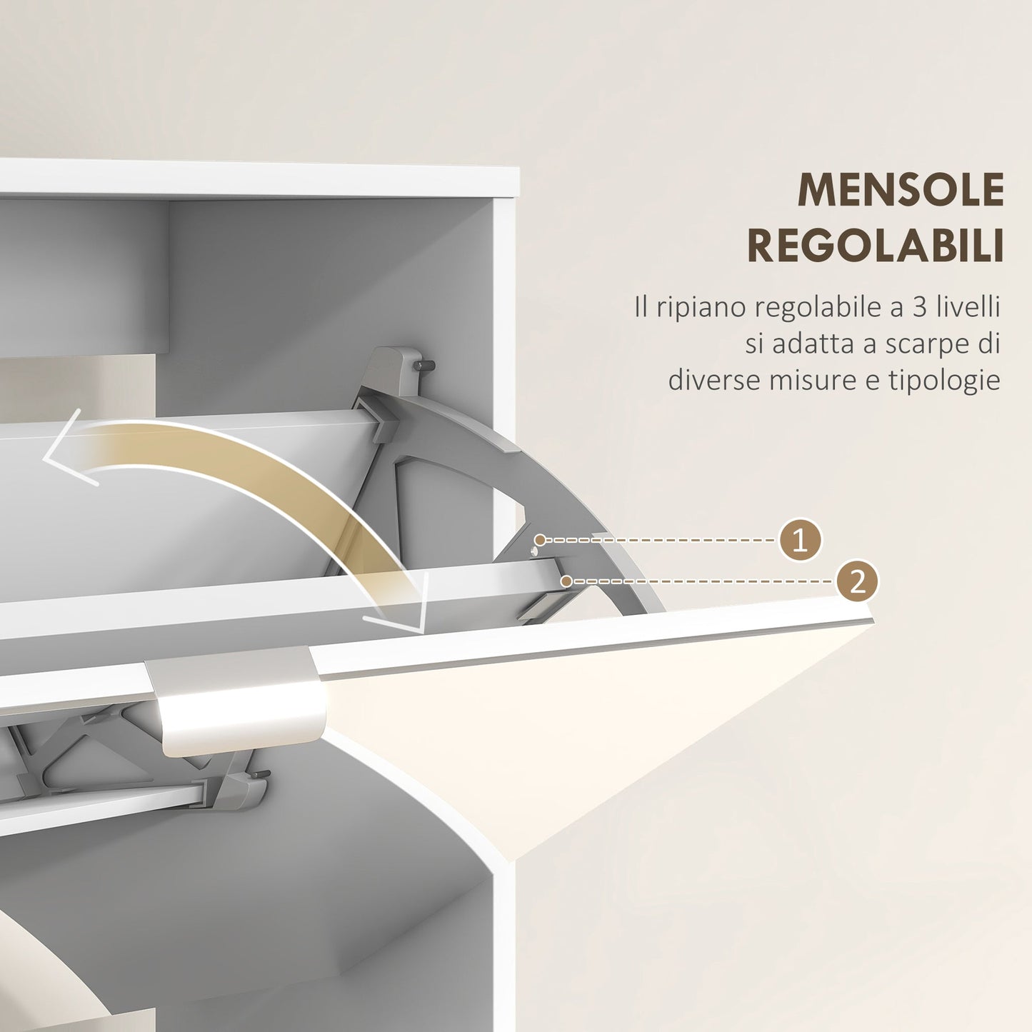 Space-Saving Slim Shoe Rack with Mirror and 4 Drawers for 24 Pairs of Shoes, 76x26x178cm, White