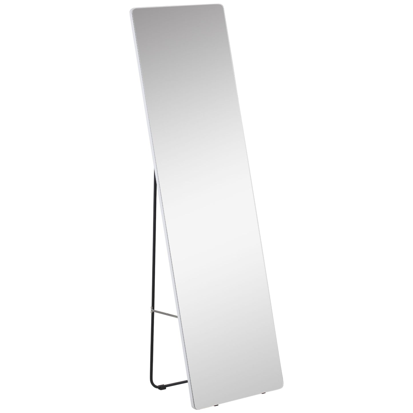 Floor and Wall Mirror with Aluminum Frame for Bedroom, Entrance and Bathroom, 45x37x158.5cm