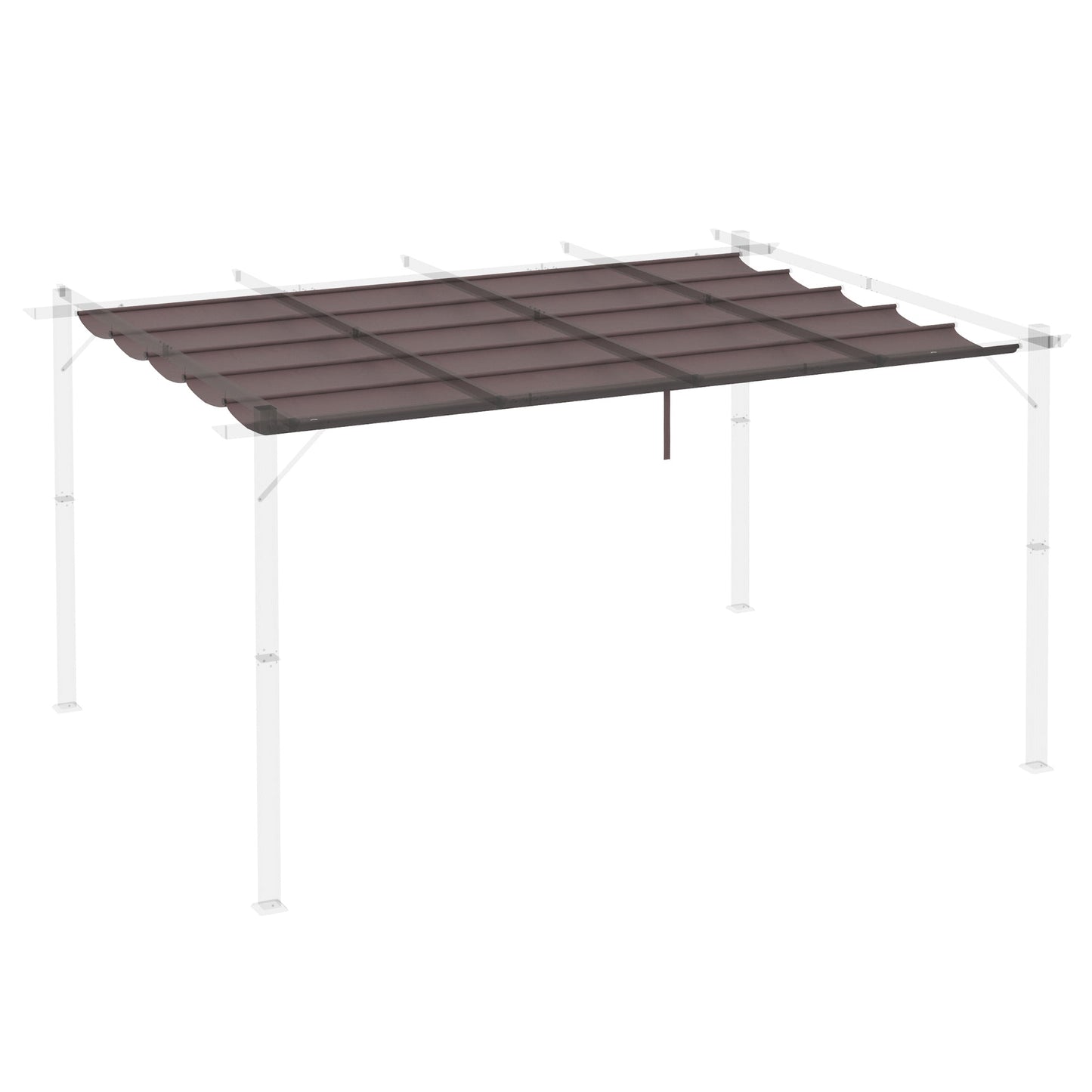 Pergola Gazebo Cover 4x3 m Breathable Polyester Coffee with 10 Drainage Holes (COVER ONLY)