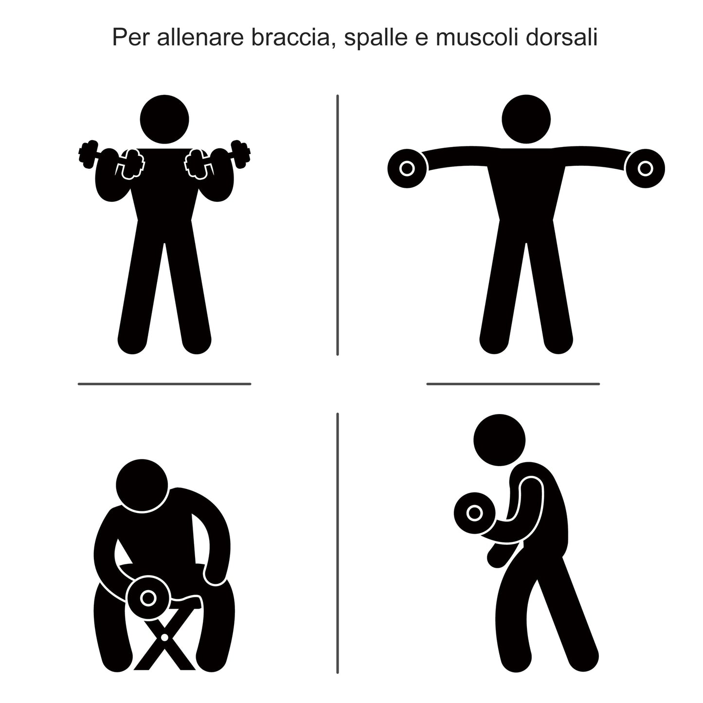 30kg Dumbbell Set (8 x 2.5 kg, 4 x 1.5 kg), Gym Weights with 12 Discs and 2 x 2 kg Dumbbells for Home Training, Black