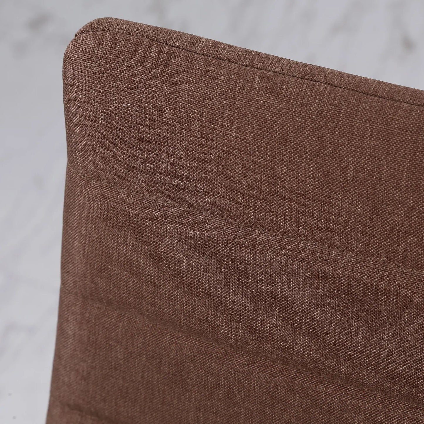 Set of 4 Upholstered Kitchen & Dining Chairs – Khaki Fabric with Metal Legs