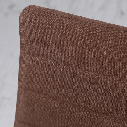 Set of 4 Upholstered Kitchen & Dining Chairs – Khaki Fabric with Metal Legs