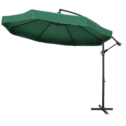 3x3m Garden Umbrella with Mosquito Net, Crank Opening and Cross Base, Green