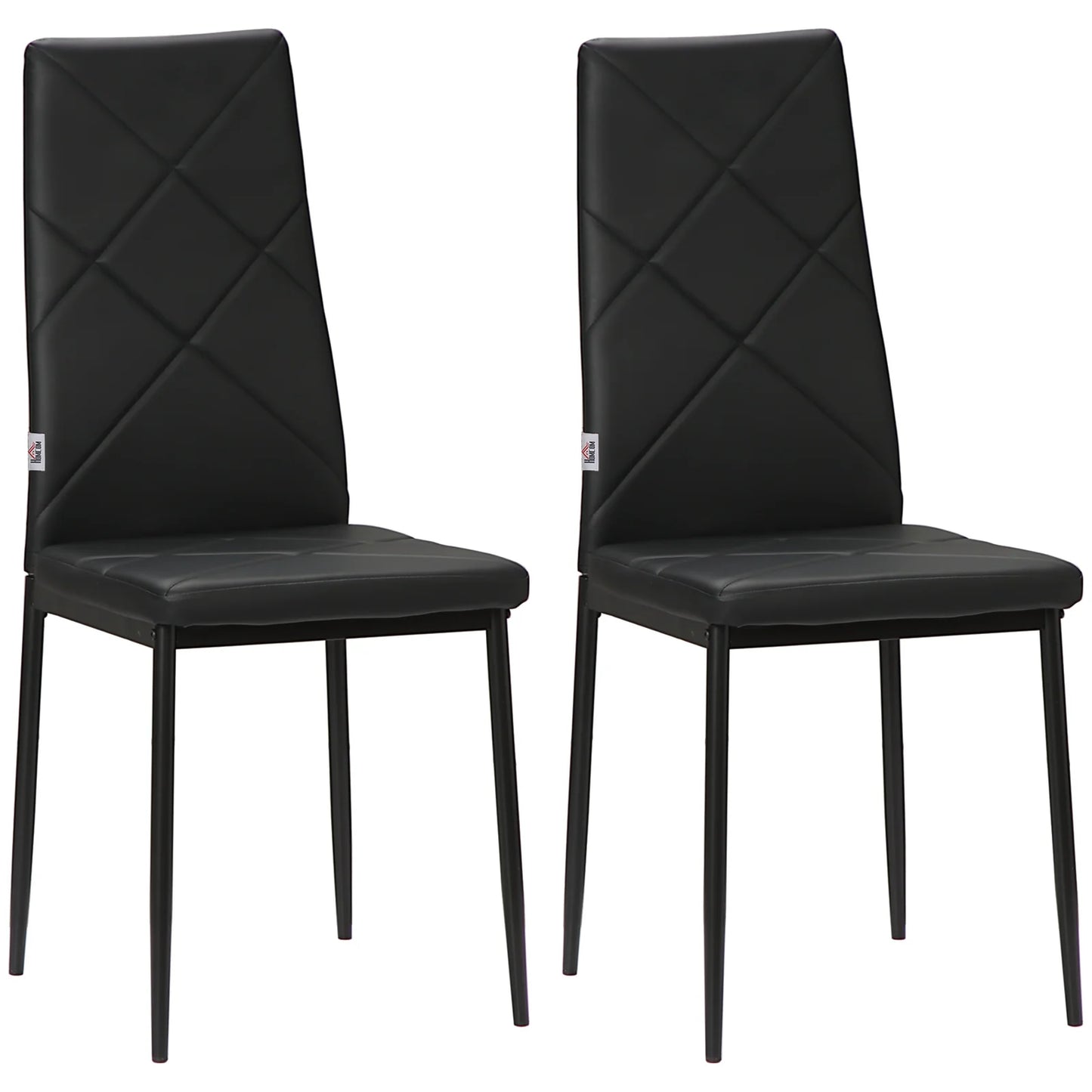 Set of 2 Modern High‑Back Dining Chairs
