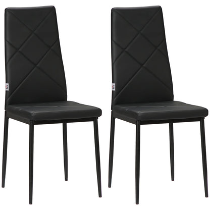 Set of 2 Modern High‑Back Dining Chairs
