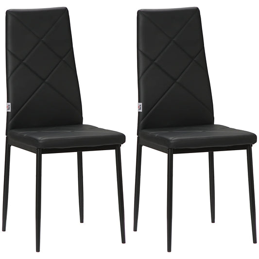 Set of 2 Modern High‑Back Dining Chairs