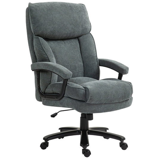 Reinforced Office Chair 200kg Capacity, Swivel and Tiltable in Velvet Fabric, Grey
