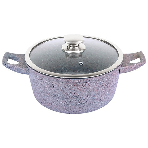 Royaltyline FC26M-SV Casserole Pot with Glass Lid – 4.8L