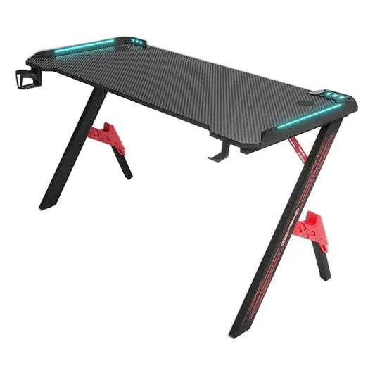 Gaming desk, rgb lights, steel frame, carbon fiber, CIS D2104-120