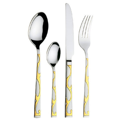 Royaltyline Silver/Gold Cutlery Set – 84 Pieces, Serves 12