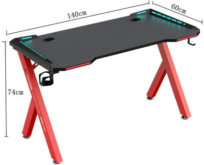 Gaming desk, rgb lights, steel frame, carbon fiber, CIS D2104-120