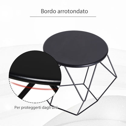 Coffee Table Living Room Nordic Minimalist Geometric Design Large Top, Steel, 54x54x44cm