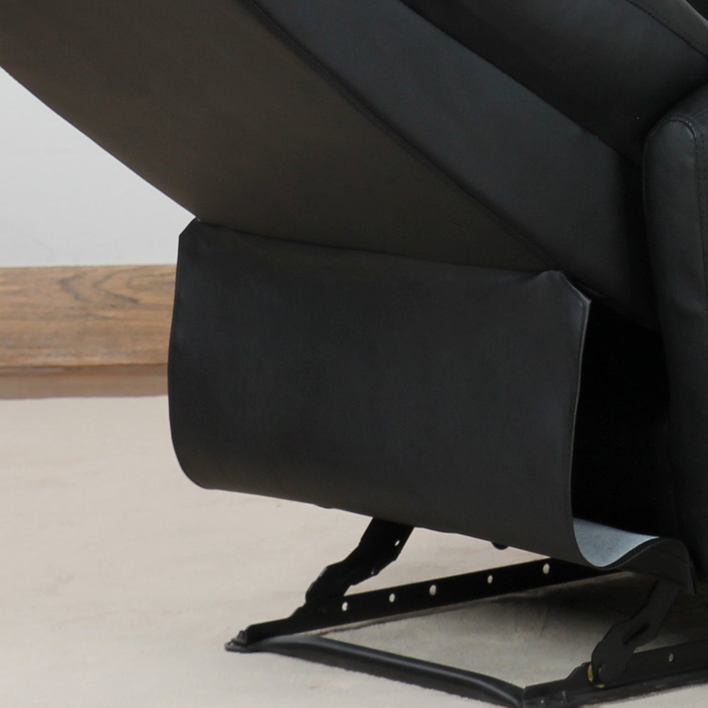 Reclining Relax Chair, Adjustable and Ergonomic, PU Leather with Padding, for Home and Office, 65x92x100 cm, Black