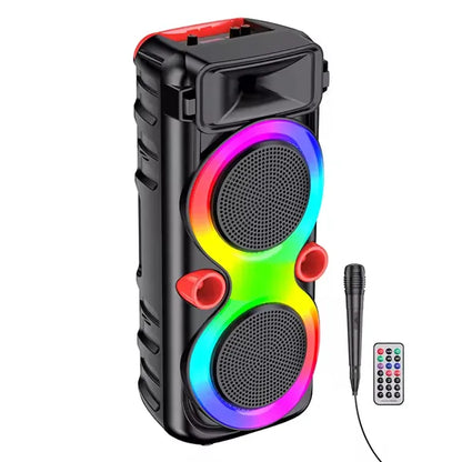 30W, Portable Speaker, Bluetooth, USB/SD with Light-Effects + Karaoke Microphone