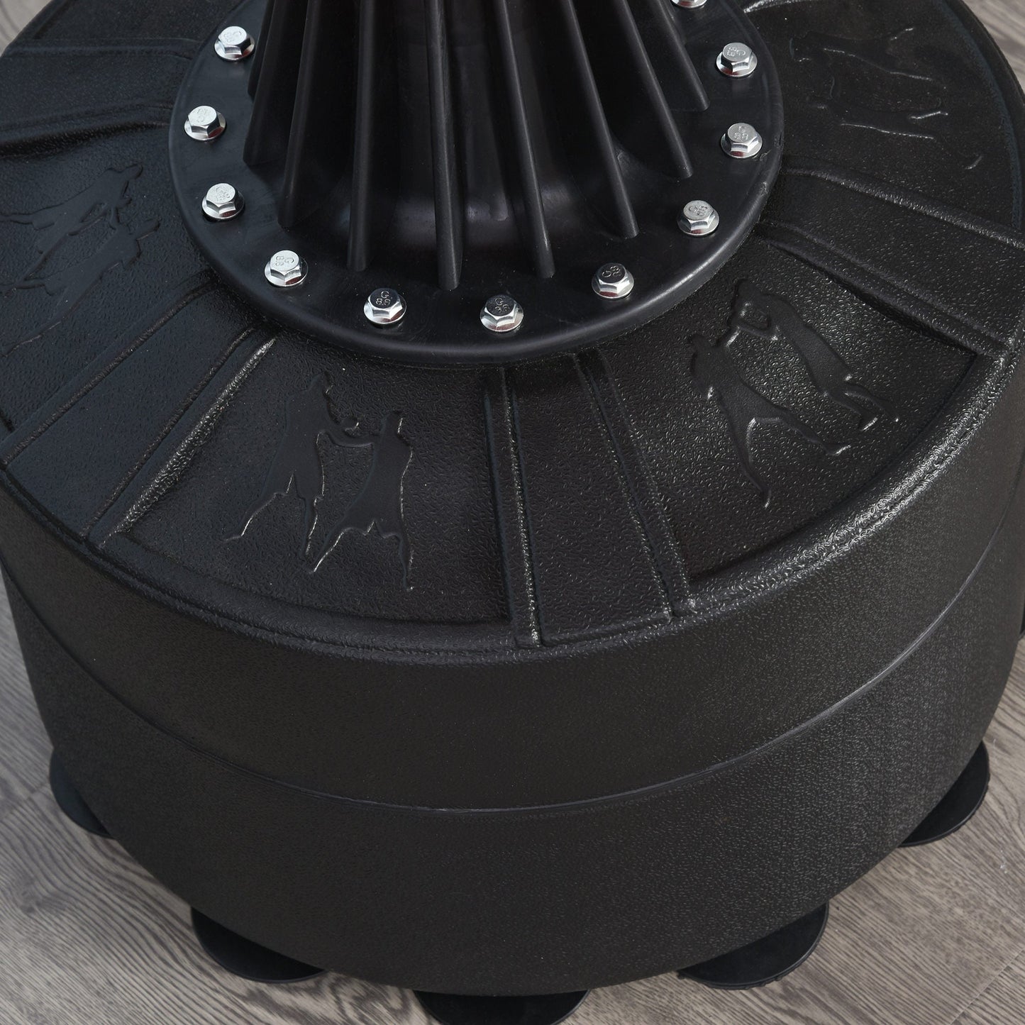 Height Adjustable Punching Bag with Punching Ball and Fillable Base, 88x48x155-205 cm, Red and Black