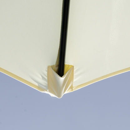 8-Ribbed Tilting Garden Umbrella with Crank Handle, Metal and Polyester, Ø295x250 cm, Beige