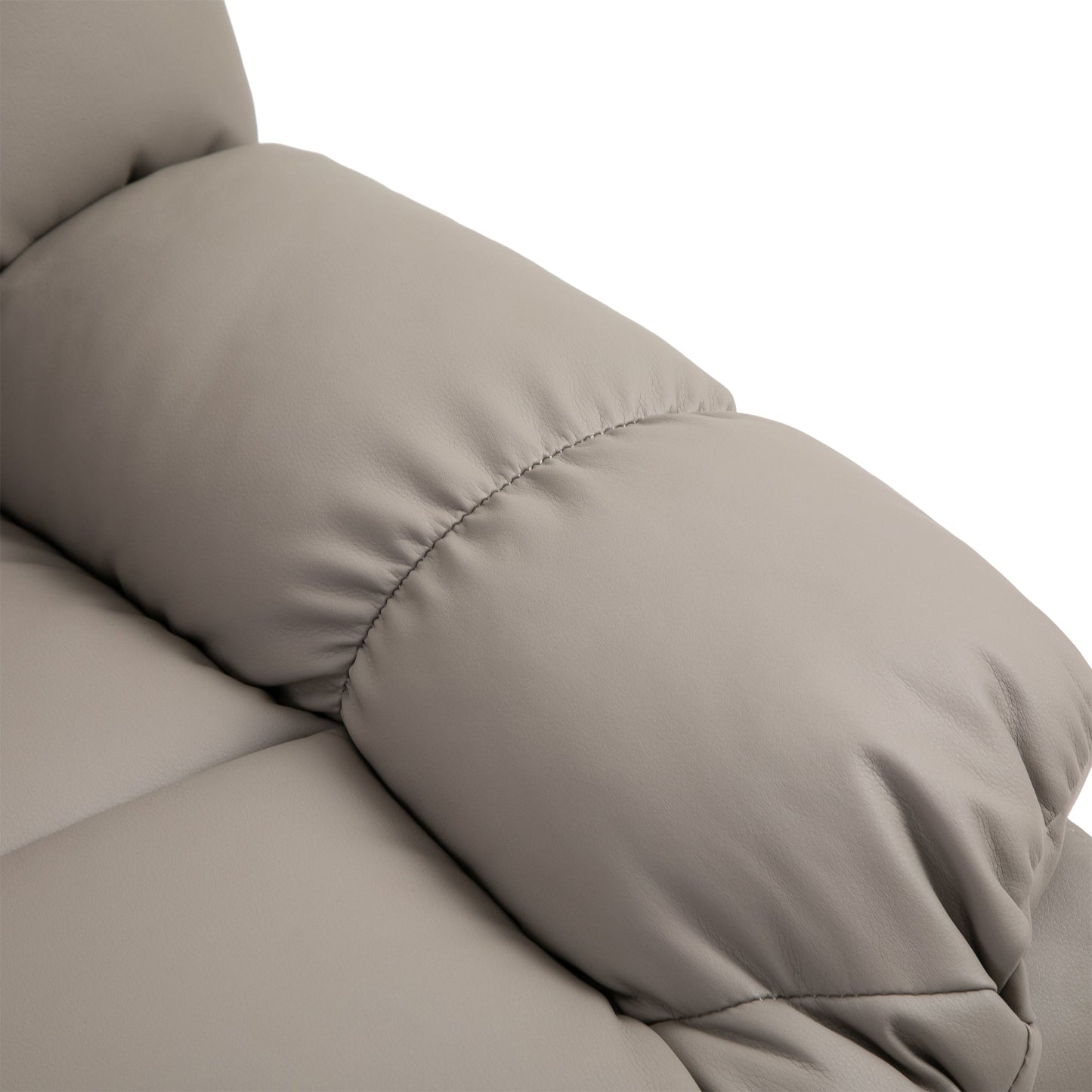 Relax Armchair with 8 Massage Points and 165° Reclining in Faux Leather, Grey