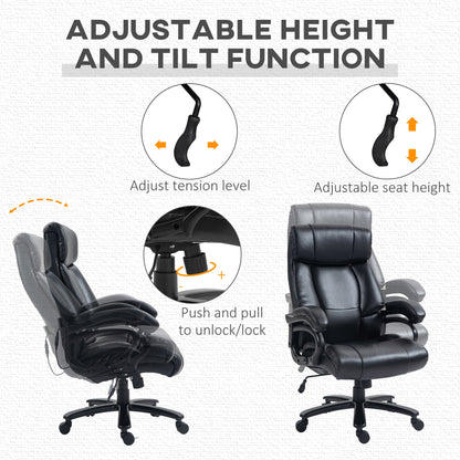 Heated Massage Office Chair with 2 Massage Points and 8 Programs, Black