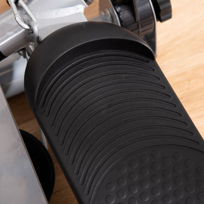 Fitness Stepper with Handle and LCD Monitor for Home and Gym Training, Silver