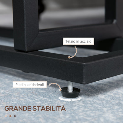 Chipboard and Steel Coffee Table with Oxford Fabric Storage Bag, 49x19x55 cm, Brown and Black