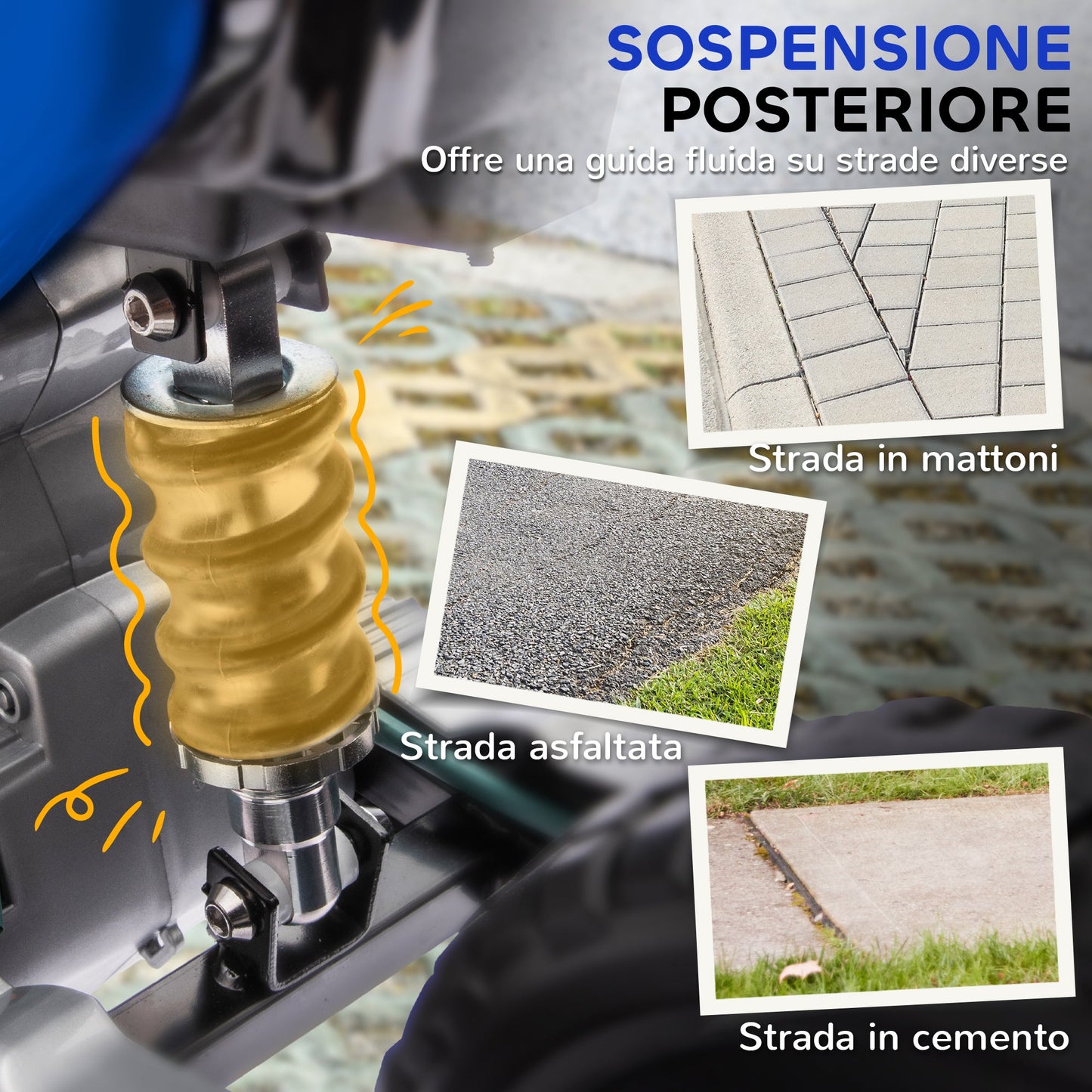 Electric Motorcycle for Kids with Removable Training Wheels, Suspension, Sounds and Charge Indicator, Blue