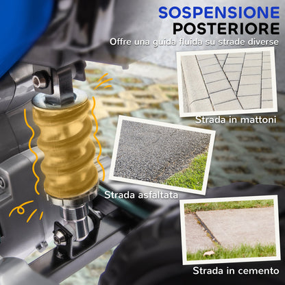 Electric Motorcycle for Kids with Removable Training Wheels, Suspension, Sounds and Charge Indicator, Blue