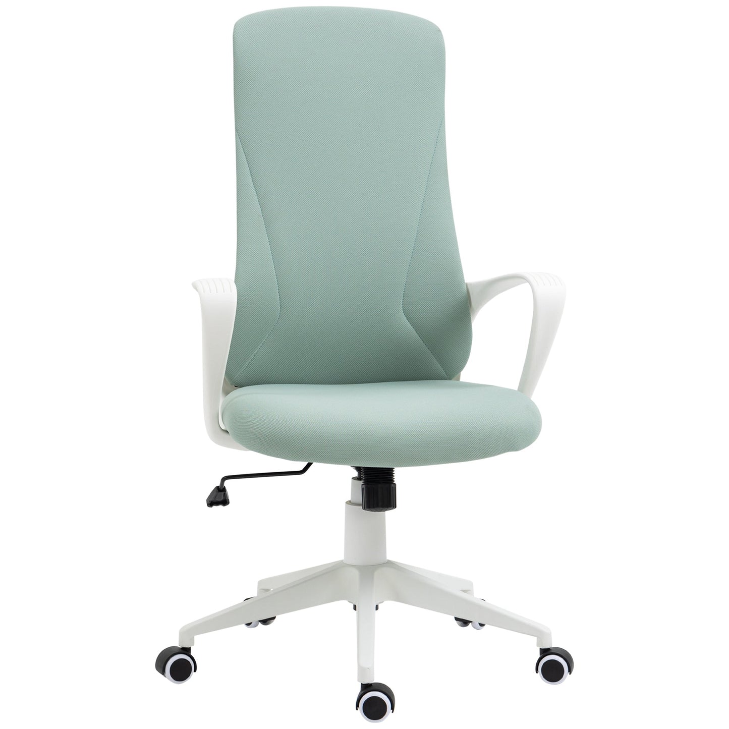 Ergonomic and Padded Office Chair with Adjustable Height and Rocking, 62x56x110-119.5 cm, Green