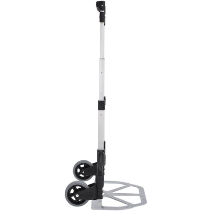 Folding Luggage Cart Max 70kg with Telescopic Handles and Adjustable Height, 41x38.5x100 cm, Silver