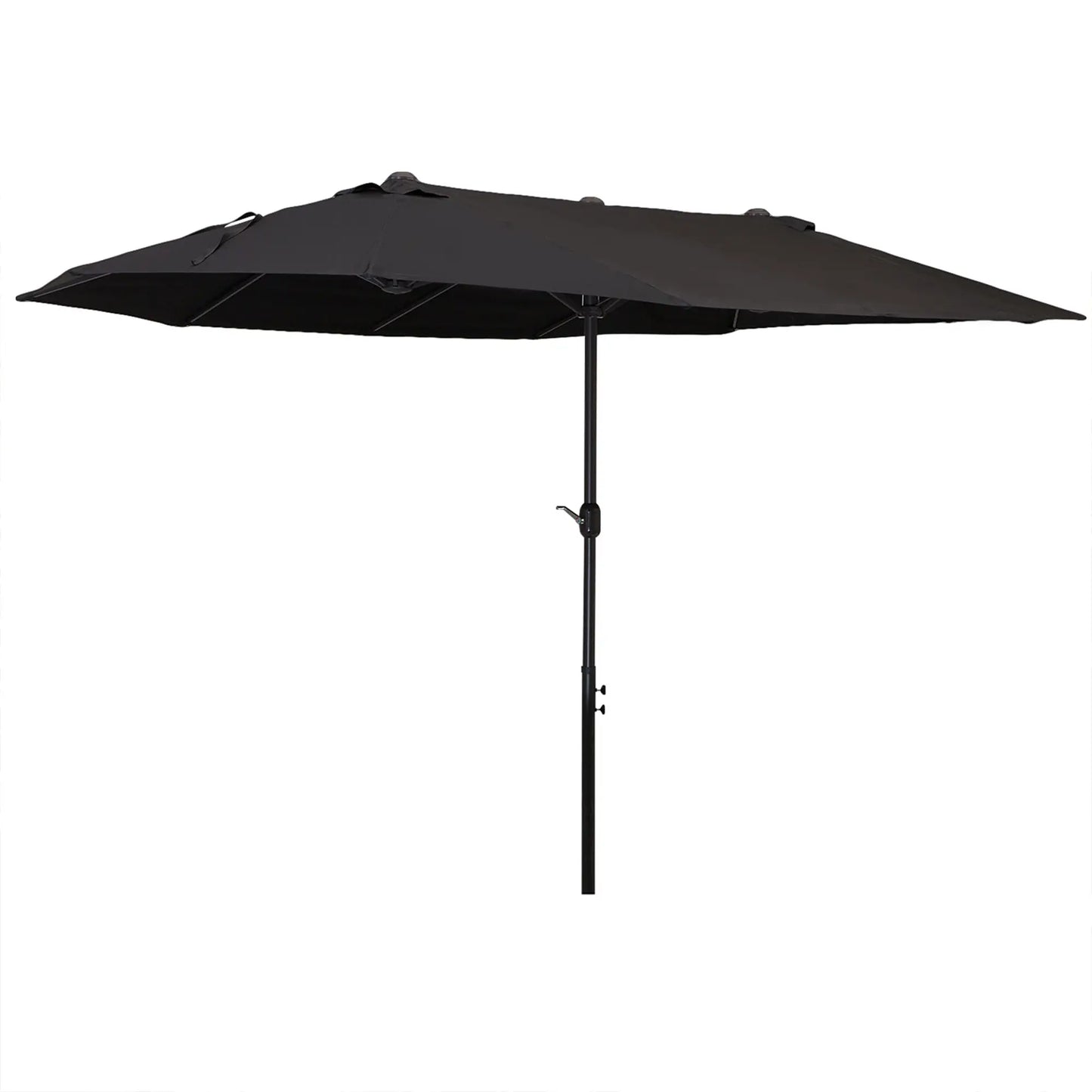 Double Garden Umbrella with Crank Opening, in Steel and Polyester, 460x270x240 cm, Black