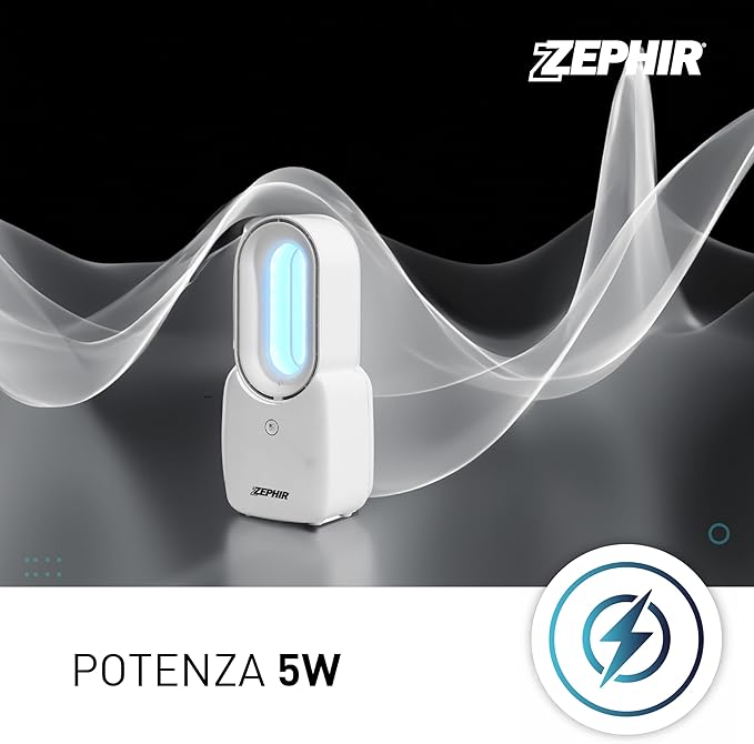 30cm, desk fan, bladeless, led 7 colors, rechargeable, Zephir PGL23