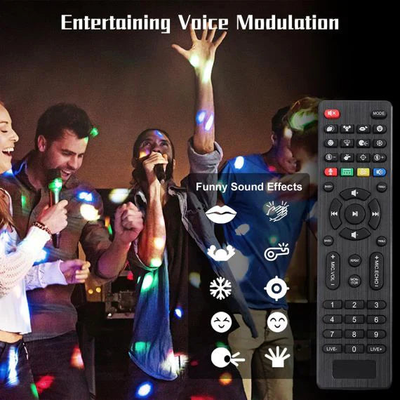 Portable Karaoke System with Light Effects 2 Wireless Microphones