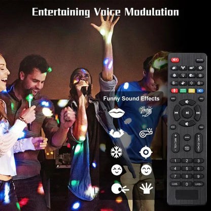 Portable Karaoke System with Light Effects 2 Wireless Microphones
