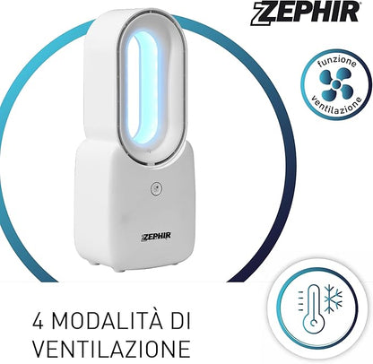 30cm, desk fan, bladeless, led 7 colors, rechargeable, Zephir PGL23
