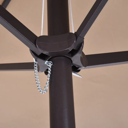 Double Garden Umbrella with Crank Opening, in Steel and Polyester, 460x270x240 cm